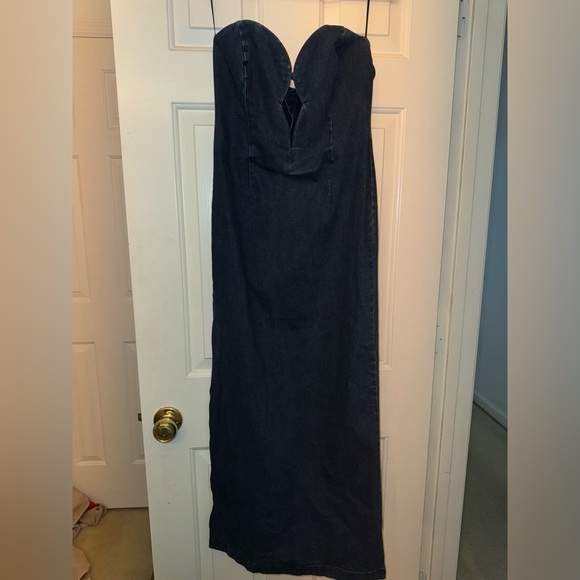 Eleni Denim Midi Dress in Dark - Picture 2 of 4